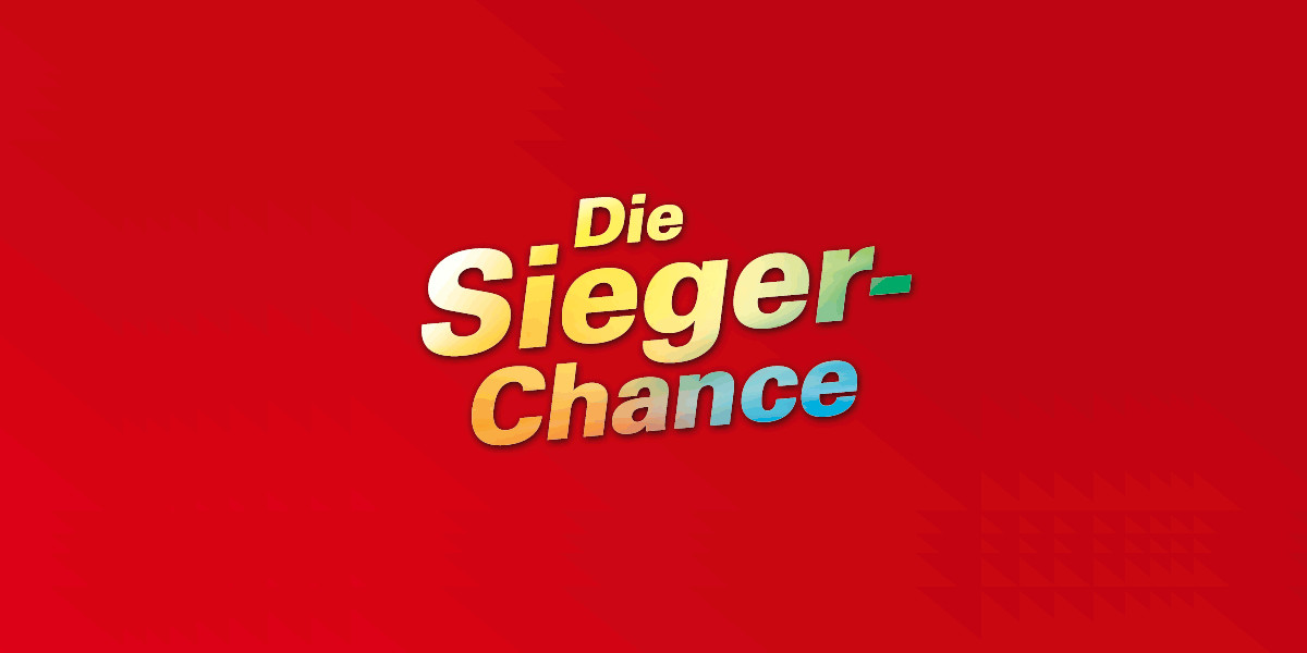 Logo der Zusatzlotterie Die Sieger-Chance auf rotem Hintergrund.
